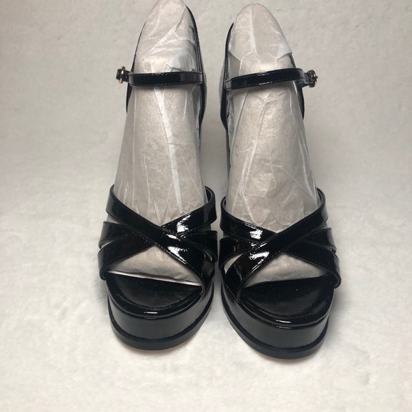 NWOT Jessica Simpson Giddings Glossy Black Platform Sandals,Size-8.5 - Picture 5 of 16